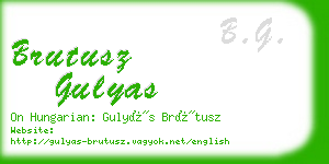 brutusz gulyas business card